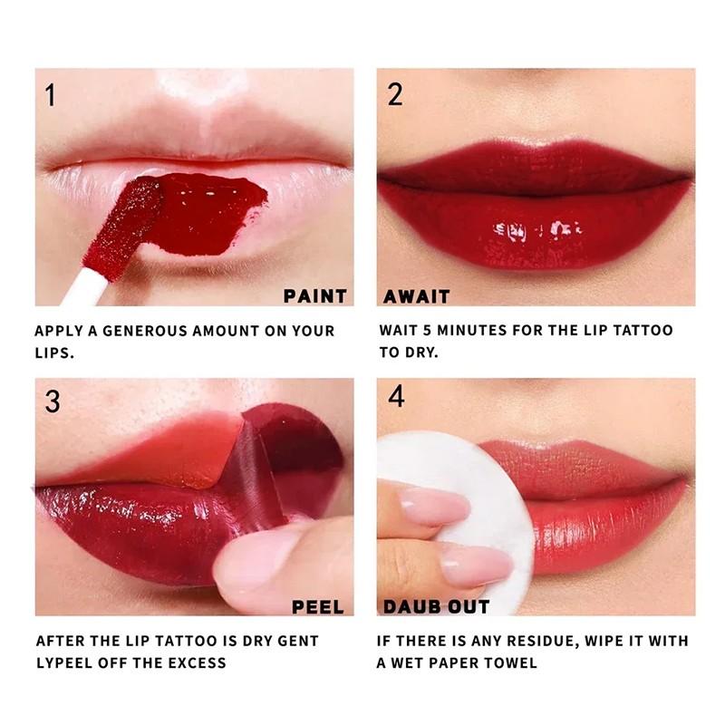 Huasurv Peel-Off Glossy Lip Balm, Lipgloss, Moisturizing Liquid Lipstick, Vibrant, Matte Finish, Quick-Dry, Long-Lasting Waterproof