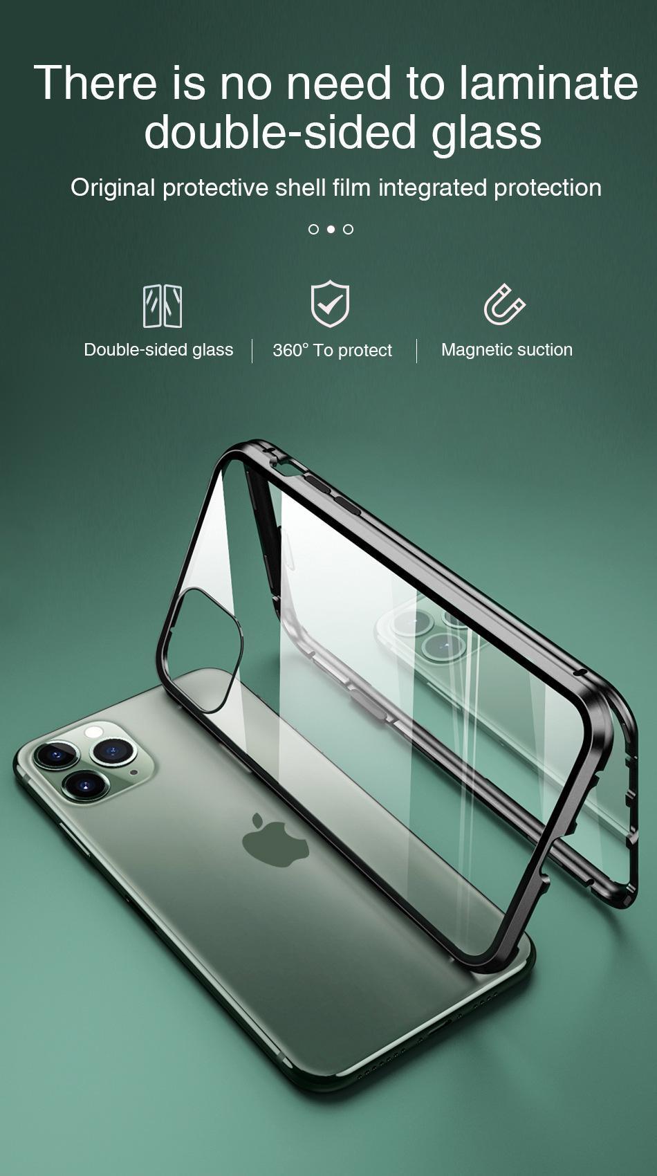 Anti Spy peeping Privacy Glass + Metal Magnetic Adsorption Case For iPhone 16 15 14 Plus 13 12 Mini 11 Pro X XS Max XR Cover