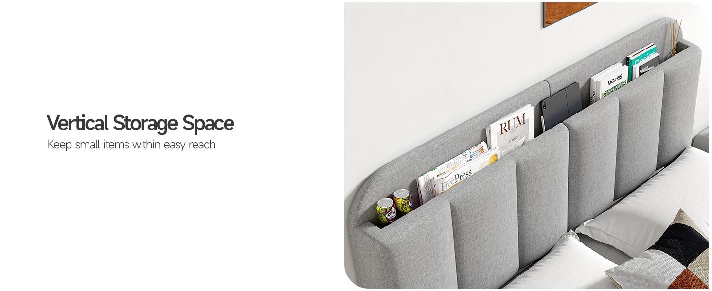 【SPOTLIGHT DAY】ONBRILL Adjustable Headboard for Full/Queen/King Size Bed Frame, Linen Fabric Bed Headboard with Storage & RGB LED Light in Modern Vertical Channel Design 【SPOTLIGHT DAY】ONBRILL Adjustable Headboard for Full/Queen/King Size Bed Frame, Linen Fabric Bed Headboard with Storage & RGB LED Light in Modern Vertical Channel Design