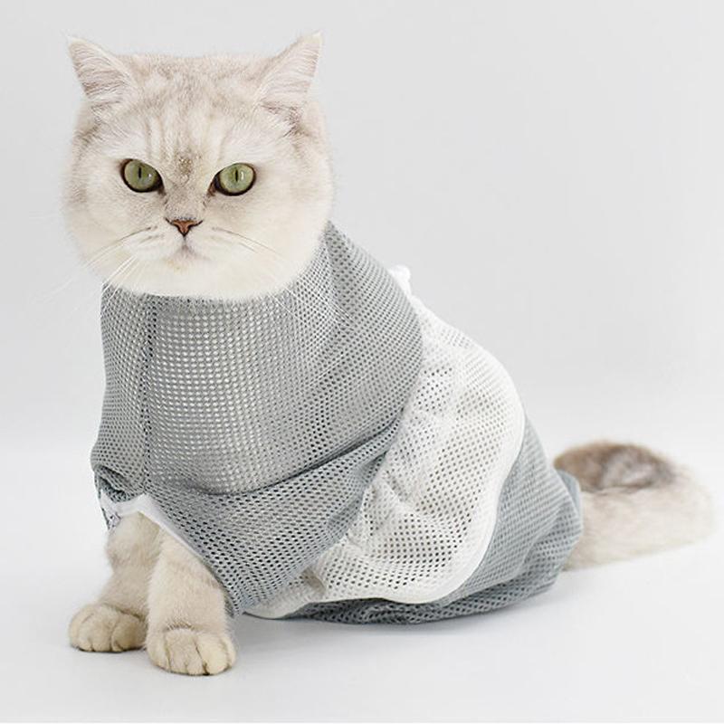 Adjustable Cat Bathing Mesh Bag, Anti-Bite Anti-Scratch Restraint Bag for Grooming, Nail Trimming & Injection, Portable Drawstring Shower Bag for Cats Adjustable Cat Bathing Mesh Bag, Anti-Bite Anti-Scratch Restraint Bag for Grooming, Nail Trimming & Injection, Portable Drawstring Shower Bag for Cats