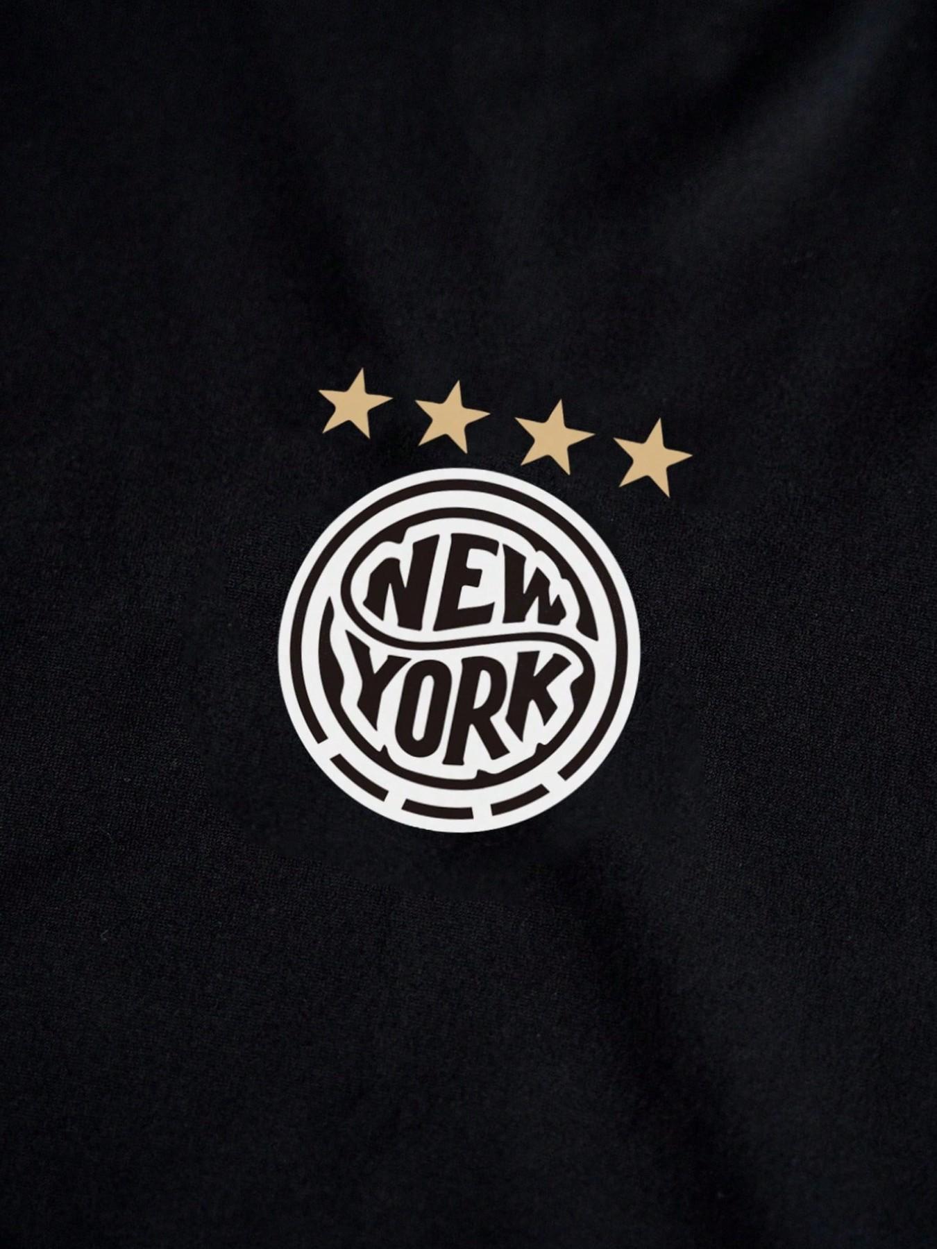 Y2K Street Color Block T-shirt | Black, White, Yellow, and Red Contrast Design, Retro Sports Color Block T-shirt with New York City Logo, Men's Casual Loose Version, Trendy Hip Hop Soccer Team Uniform Aesthetics, Daily Street Dressing