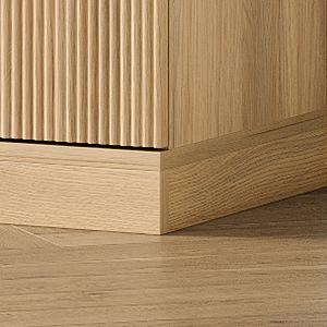 FUSOU 71'' Tall Storage Cabinet with 2 Doors, Kitchen Pantry Cabinet with Adjustable Shelves, 5-Tier Fluted Cabinet for Living Room Kitchen Dinning Room