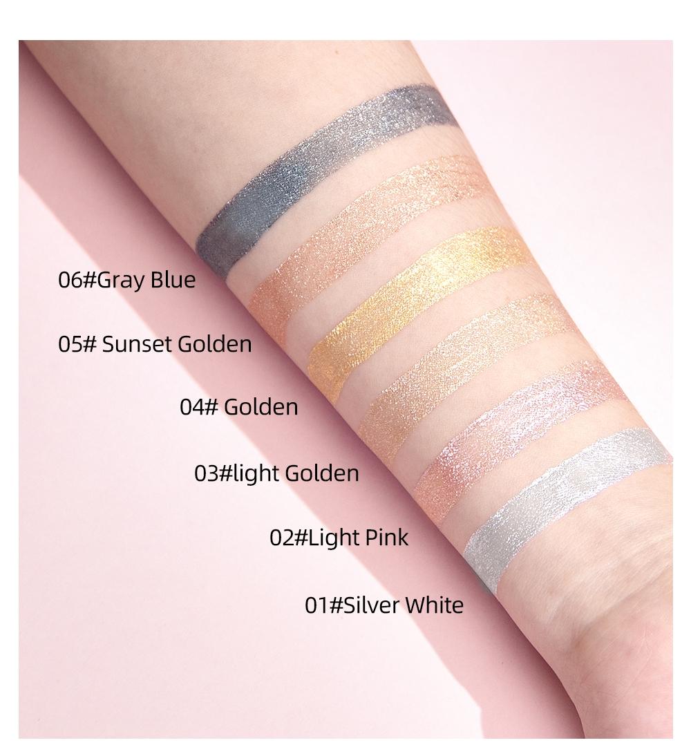 Liquid Lipstick Gloss, Dual-Use Eye Shadow and Lip Color, Long-Lasting, Easy Application, Shimmer Finish, Silver Gold Colors