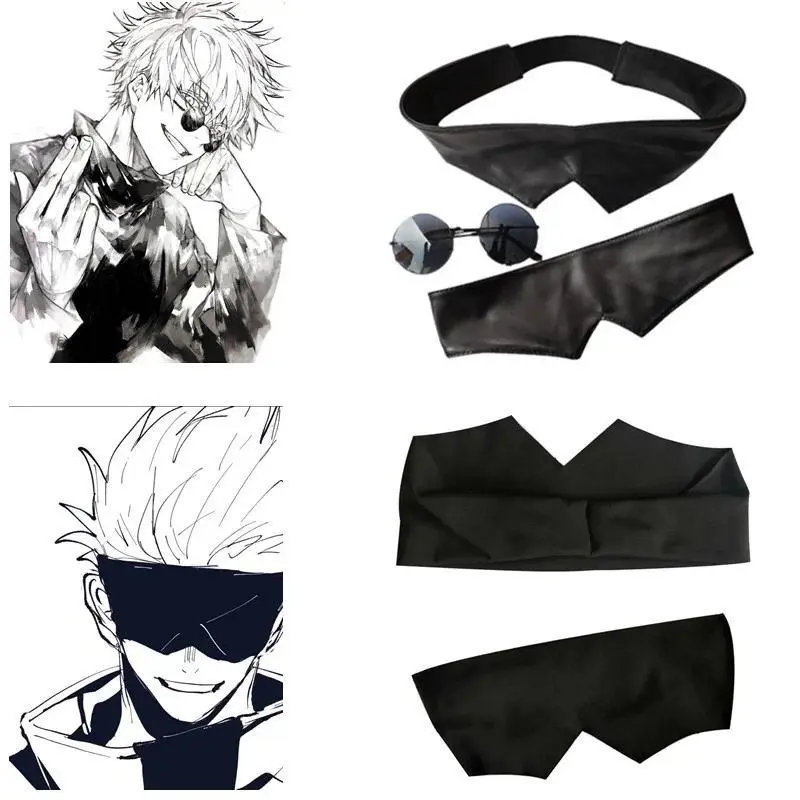 Anime JJK Gojo Satoru Headband Cosplay Accessories Eye Mask Glasses