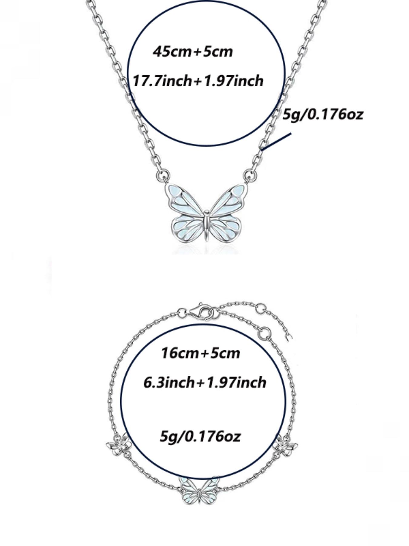 Glow-In-The-Dark Butterfly Bracelet Necklace Set for Women, Unique Design Fashion Accessory, Layered Stackable Jewelry for Students & Friends