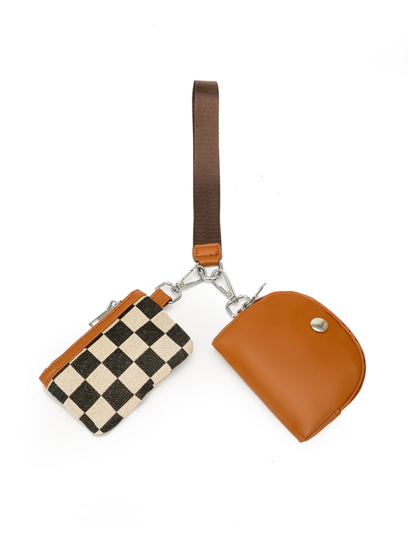 Women's Elegant Checked Pattern Zipper Short Wallet, Fashionable Colorblock Plaid Pattern Coin Purse, Casual Trendy Versatile High-quality Daily Wallet