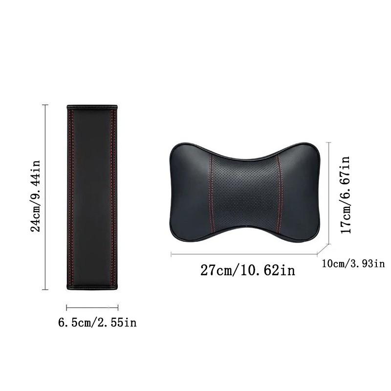 PU Leather Car Headrest Rest Cushion, Neck Pillow Seat Cover, Seat Belt Shoulder Pads, Toyota Yaris Gr 86 Supra Car Accessories