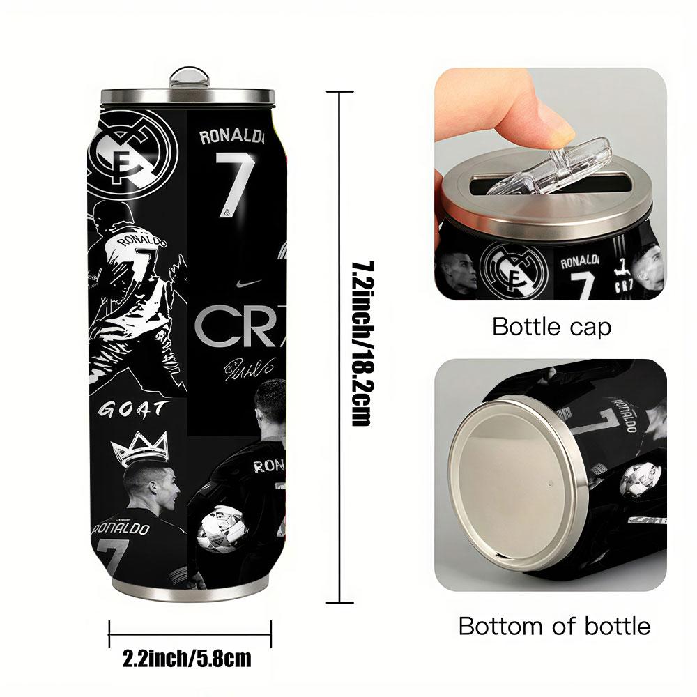 1pc Cr7c Stainless Steel Insulated Travel Mug, Long-Lasting Temperature Control, Cute Cartoon Design, Leak-Proof, BPA-Free, Ideal for Outdoor & Daily Use