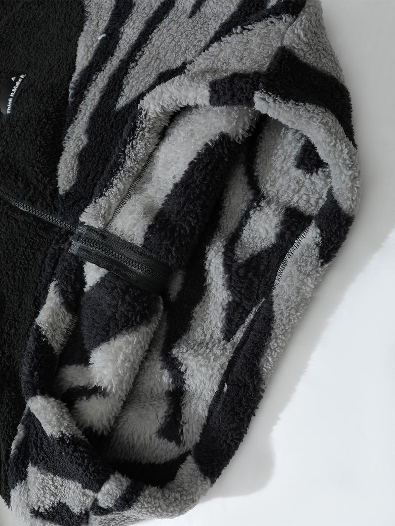 Men's Zipper Letter Graphic Windbreaker Jacket, Outdoor Parka Coat, Winter Jacket, Casual Fitted Jacket, Zip Up Coats, Casual Streetwear, Fall & Winter Fashion