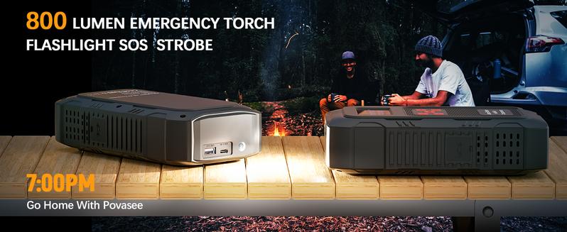 HPBS 24000mAh Power Bank Auto Battery Booster With Air Compressor 6000A 150PSI Fast Inflation 12V Portable Jump Starter for 10.0L Gas and 8.0L Diesel Engines