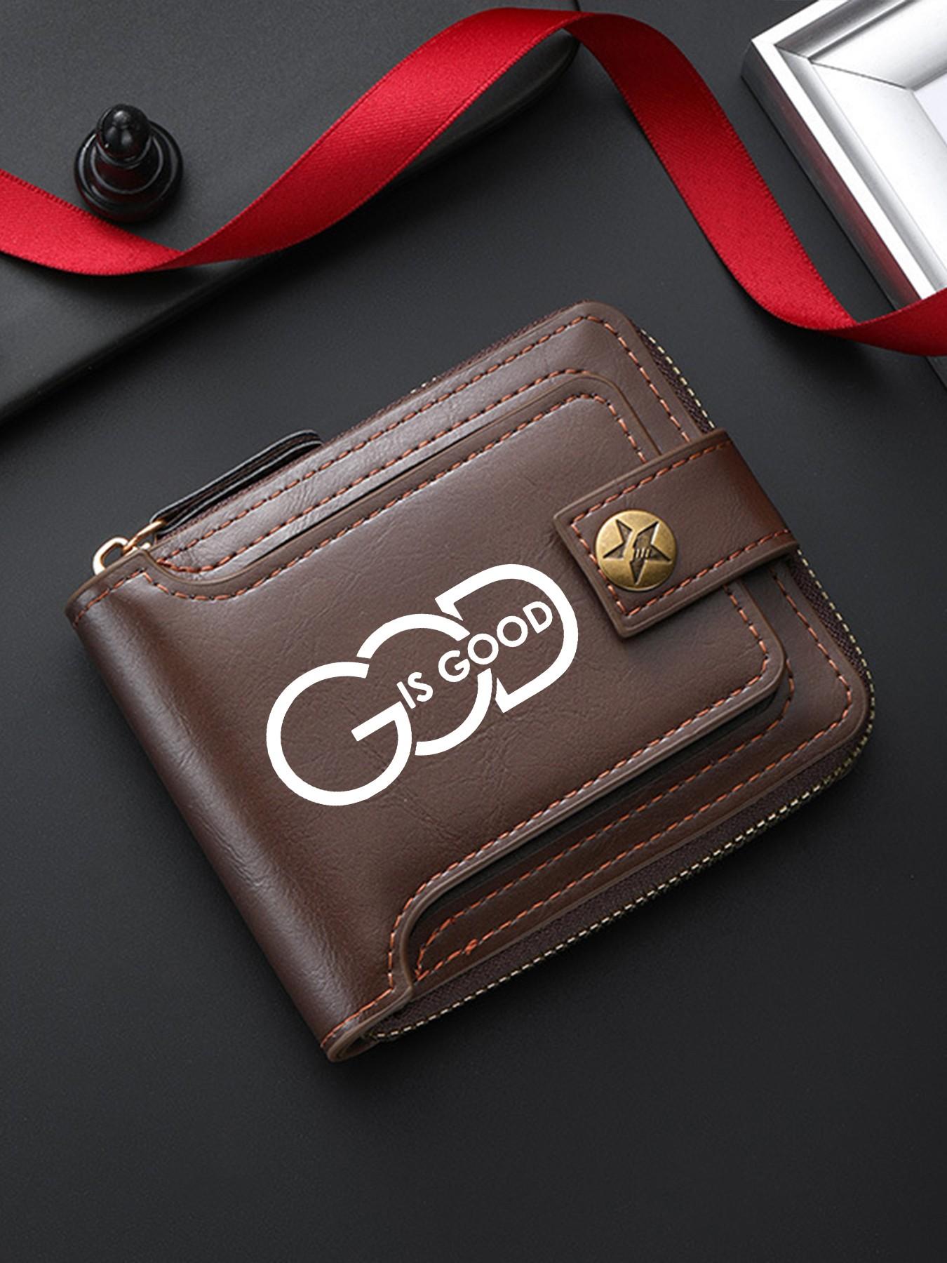 God Is Good Men's Short Zip Wallet, Piano Style Multi-Card Slot Large Capacity, Christian Faith Theme Daily Commute Card Holder, Perfect Gift