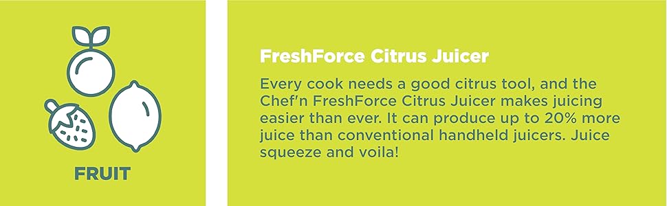 FreshForce Lemon Squeezer Citrus Juicer, Manual Hand Press with Dual-Gear for Juice Extraction,, Yellow