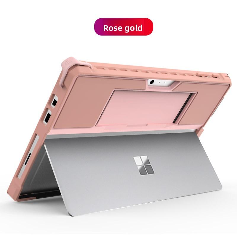 Shockproof Silicone Case for Microsoft Surface Pro 3/4/5/7, Surface Go 1/2/3/4, Full Body Protective Cover with Built-in Kickstand & Pen Holder, Rugged Soft TPU Shell for Surface Tablet, Compatible with Type Cover Keyboard