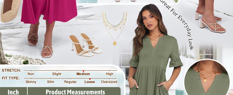 ANRABESS Women's Casual Summer Ruffle Short Sleeve T Shirts Maxi Dress 2025 Spring V Neck Flowy Tiered Boho Beach Dresses
