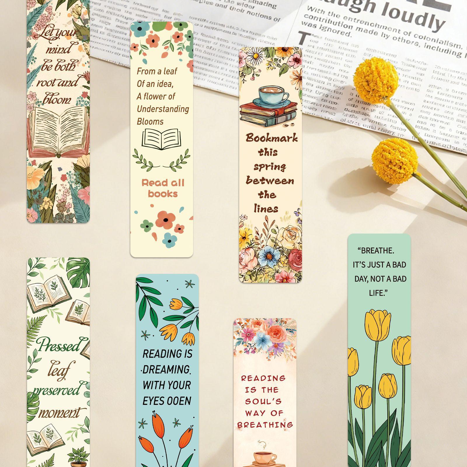 30pcs Reading-themed Office Bookmarks, Notebook Bookmarks, Non-repeating, Simple, Artistic, Creative Office Bookmarks, Notebook Bookmarks, Small Cards, Book Decoration Cards, Reading Annotation Cards