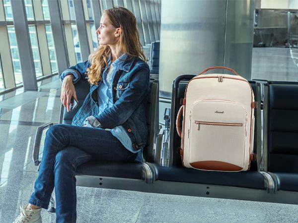 【Valentine's Day Gift】LOVEVOOK Colorblock Carry-On Travel Backpack with 3 Packing Cubes and Laptop Compartment - Personal Item, TSA-Friendly, Airline Approved Travel Bag for Hiking, Overnight, Weekend,TikTokShopJumpstartSale