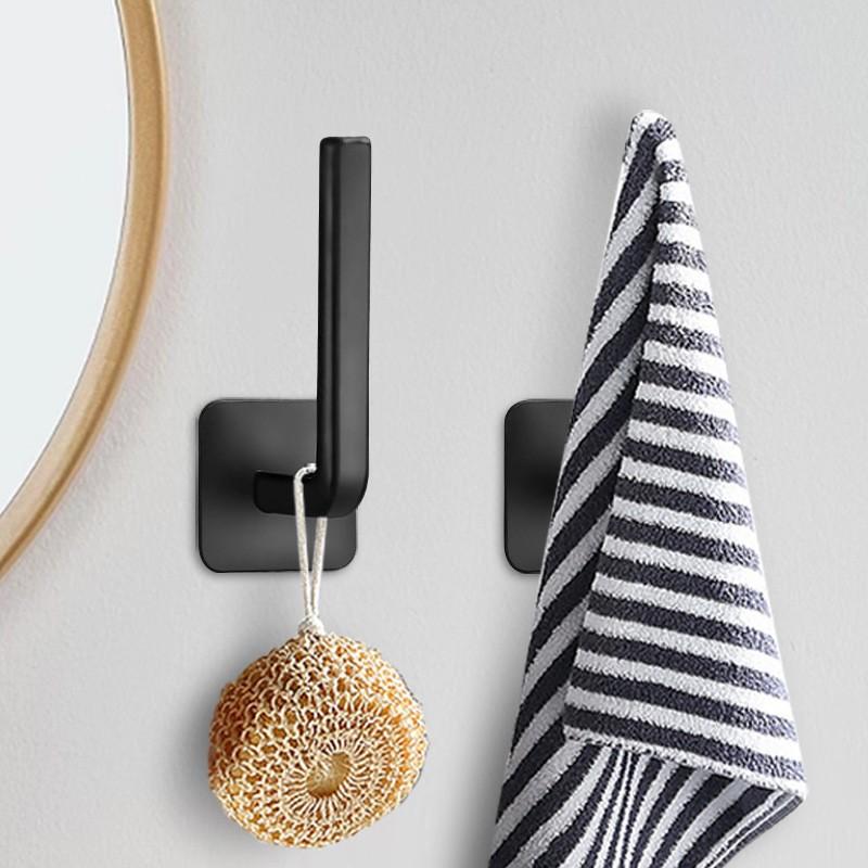 No-Drill Adhesive Hooks for Hat and Kitchen Towel Storage, Versatile Wall Organizer for Home Office Bathroom Kitchen Decor, Self Adhesive Hooks