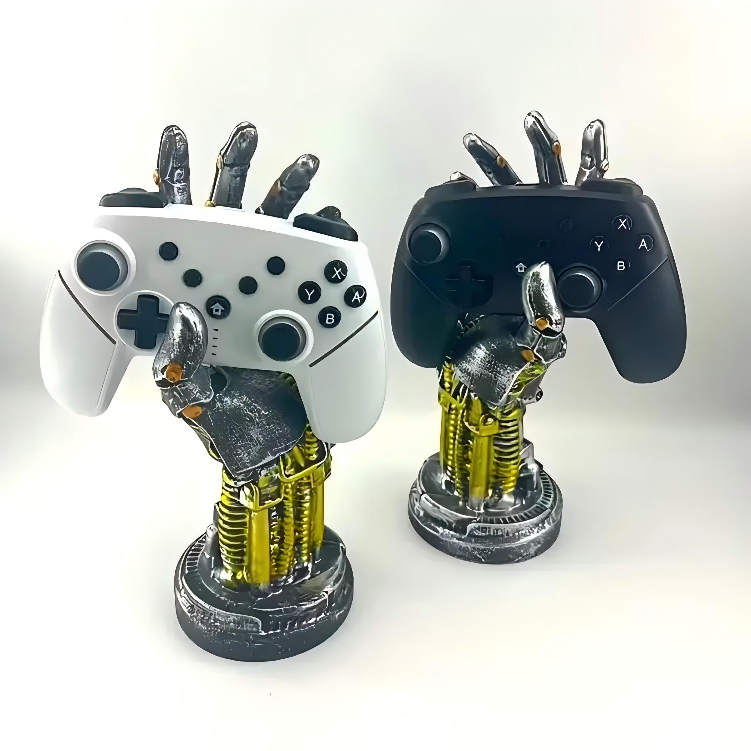 Cyberpunk Mechanical Arm Statue, Game Controller Headphone Stand ...