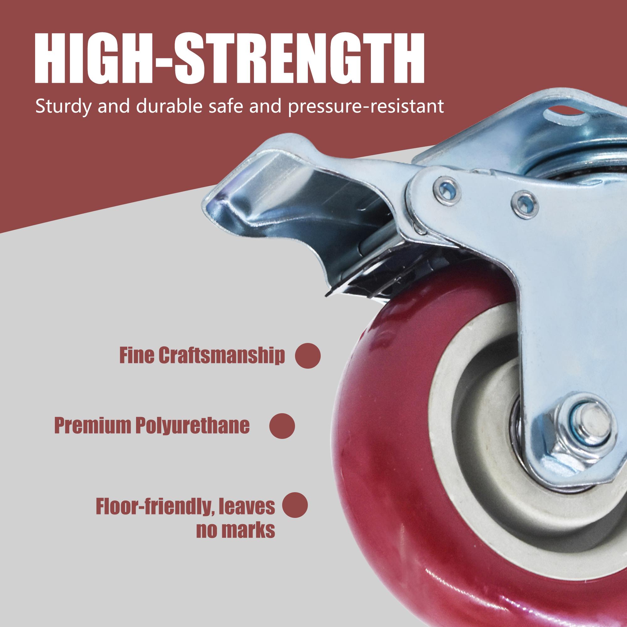 TikTokShopBlackFriday findmall 4Pcs 4 Inch Heavy Duty Swivel Casters Wheels with Safety Brake No Noise Locking Casters