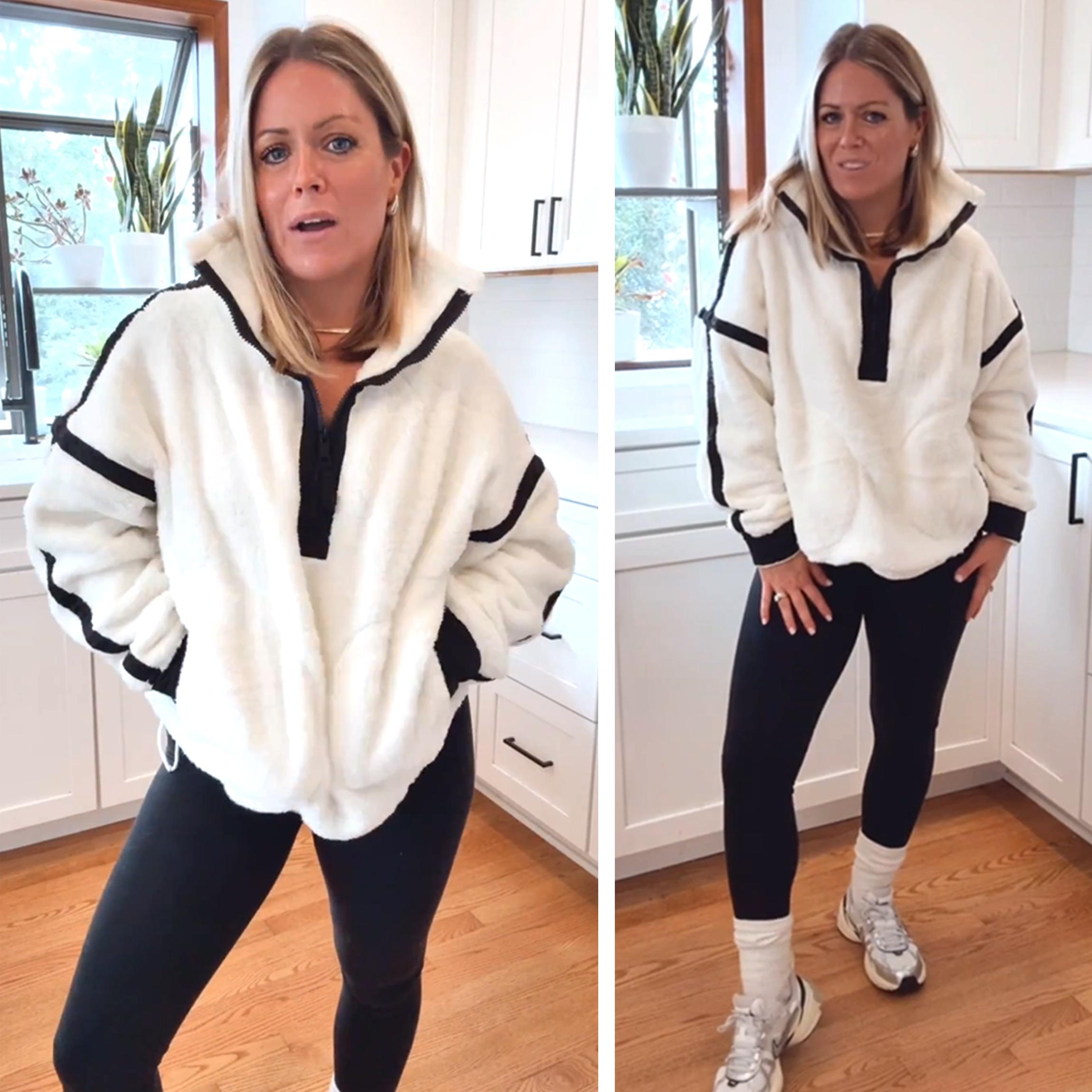 Buenoble Women's Half Zip Sherpa Fleece Pullover Soft Oversized Sweatshirt Jacket with Pockets SpringStatements