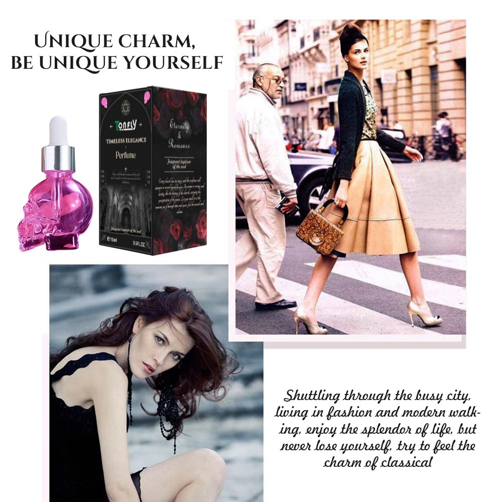 Pink Women's Skull Design Perfume Oil, Long Lasting Fragrance for Women, Fragrance for Daily Use, Perfume for Women, Cosmetic Gift for Girls, Halloween, High Quality Fragrance