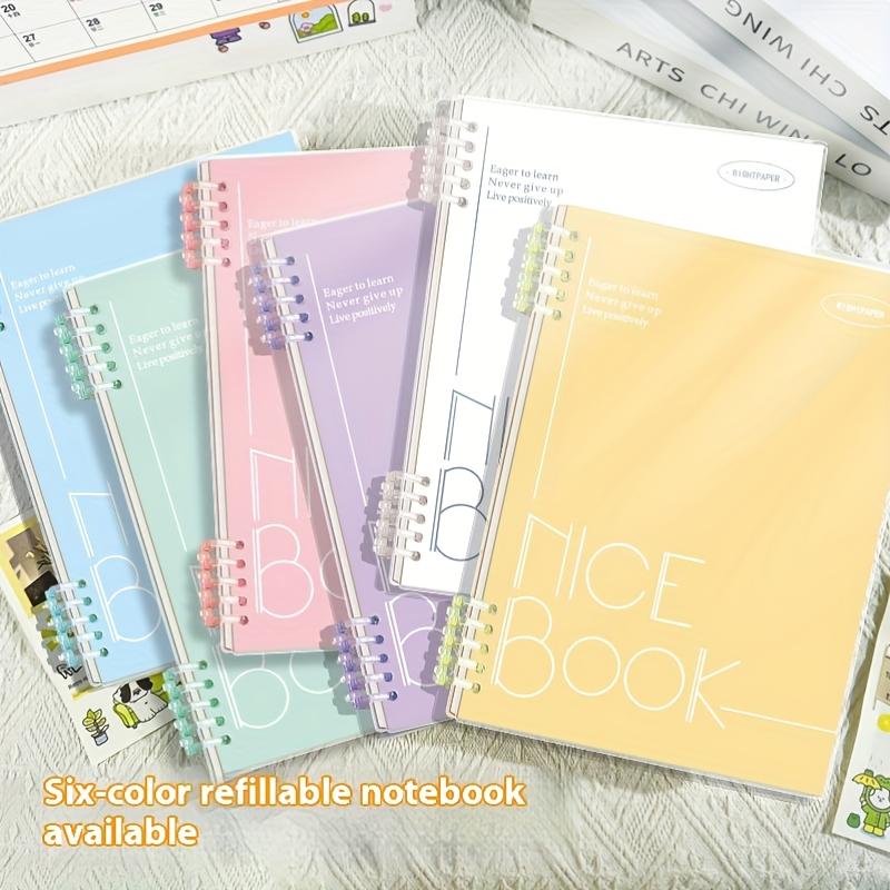 5-Piece Set Includes Spiral Notebook + 4 Pens A5 Ring-Bound Notebook 60 Sheets/120 Pages Thick Color-Coded Pages Ideal for College Diary Notes Travel Diary Notebook Spiral Notebook Journal