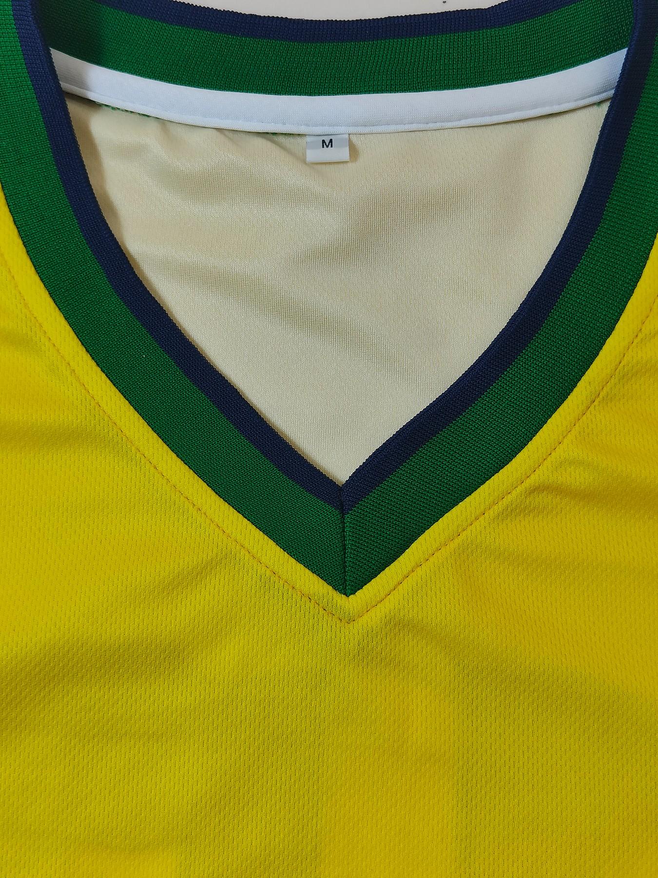 Brazil National Team Retro Soccer Jersey, Classic #9 Embroidered Shirt, Casual Loose Fit for All Seasons, Must-Have Fan Gift, Football Jersey