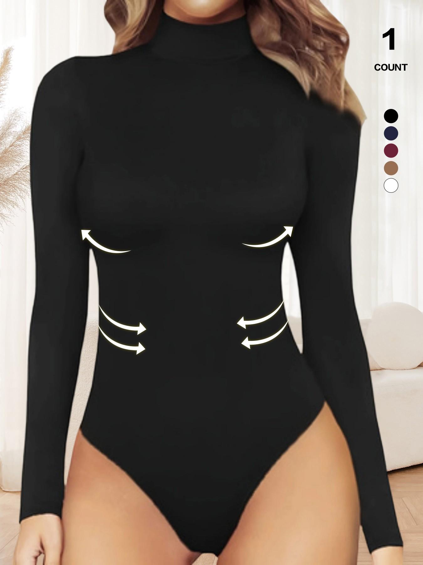 2026 Women's Long Sleeve Turtleneck Bodysuit, Thermal Compression Jumpsuit, Shapewear Base Layer Top, Slim-Fitting, All Seasons