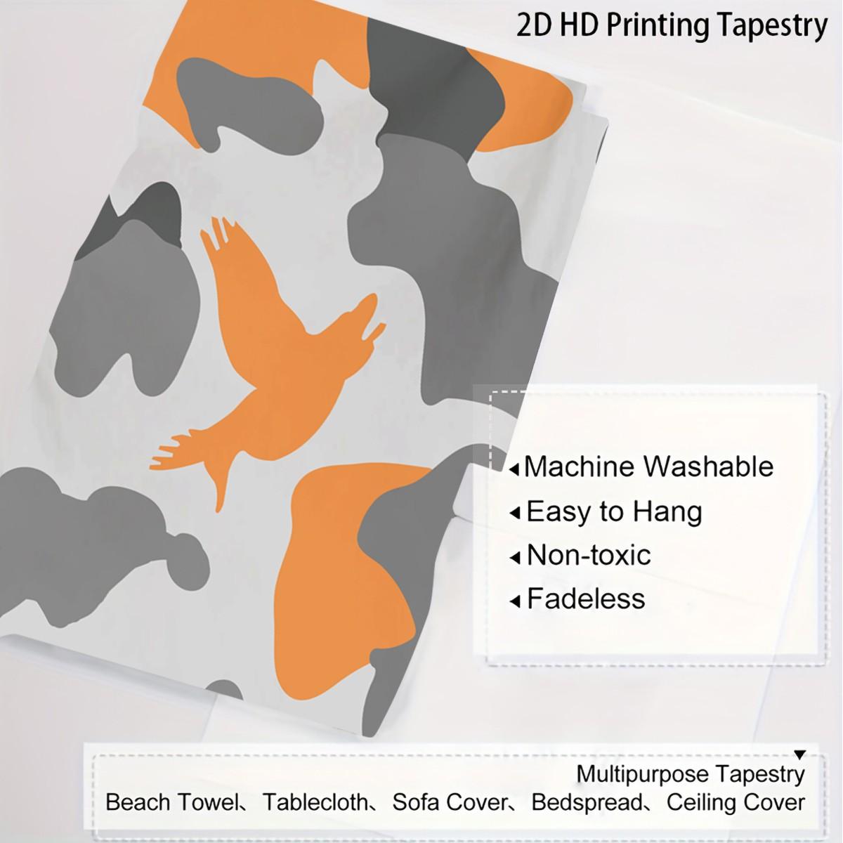 Unique Wild Duck Camo Tapestry, Artistic Digital Printed Wall Hanging, Cozy Multi-Use Wall Blanket for Bedroom & Living Room, Lightweight Decorative Piece, Perfect Housewarming Gift