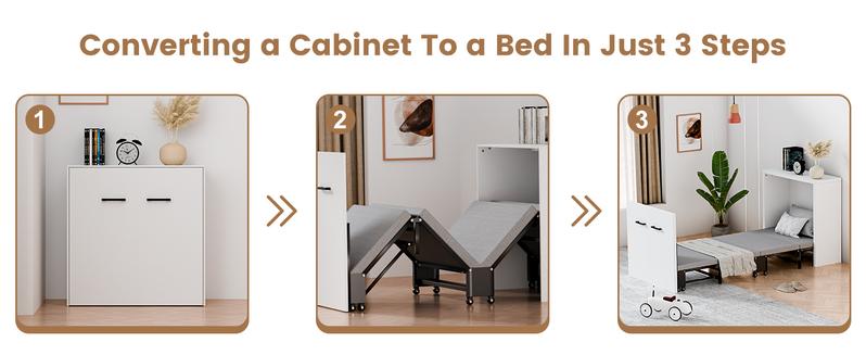 SLSY Murphy Bed with Mattress, Folded Cabinet Bed, Guest Bed Roll Away Bed Fold up Bed for Guest Bedroom, Living Room, Office,75" x 29" SLSY Murphy Bed with Mattress, Folded Cabinet Bed, Guest Bed Roll Away Bed Fold up Bed for Guest Bedroom, Living Room, Office,75" x 29"