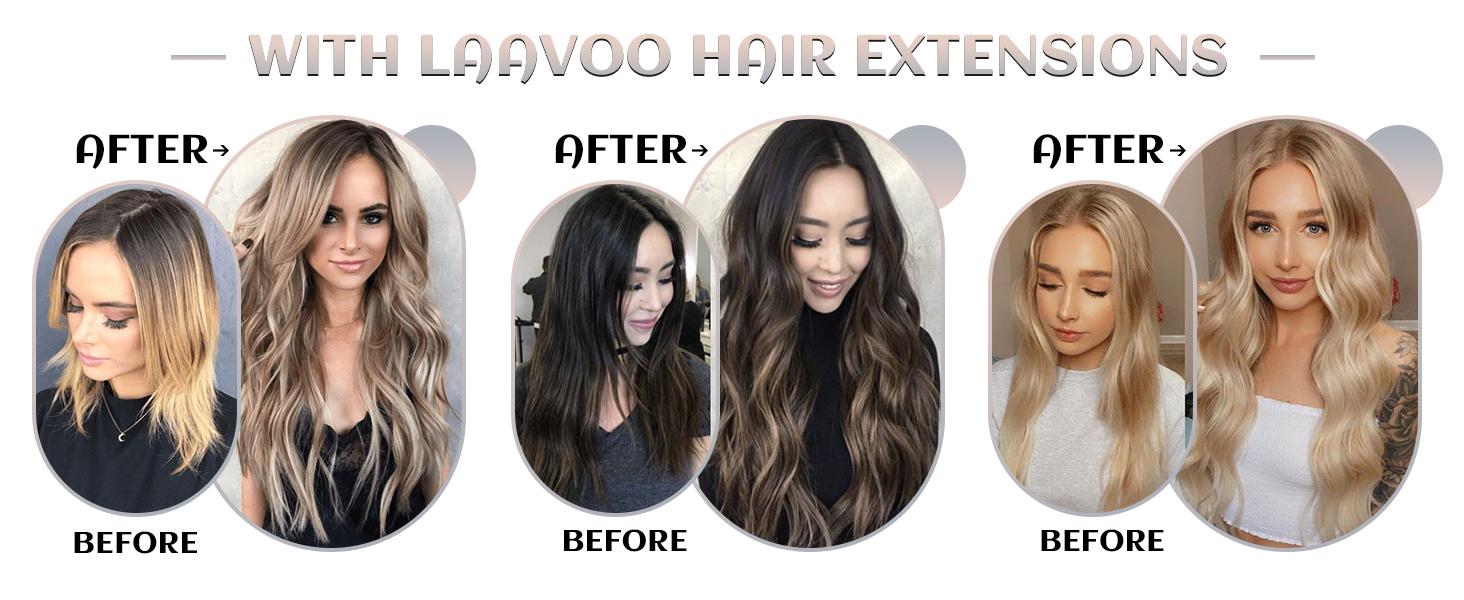 LaaVoo Utip Hair Extensions Human Hair Pre Bonded Extensions U Tip Extensions human hair 50 Gram Outdoorfun TikTokShopBlackFriday