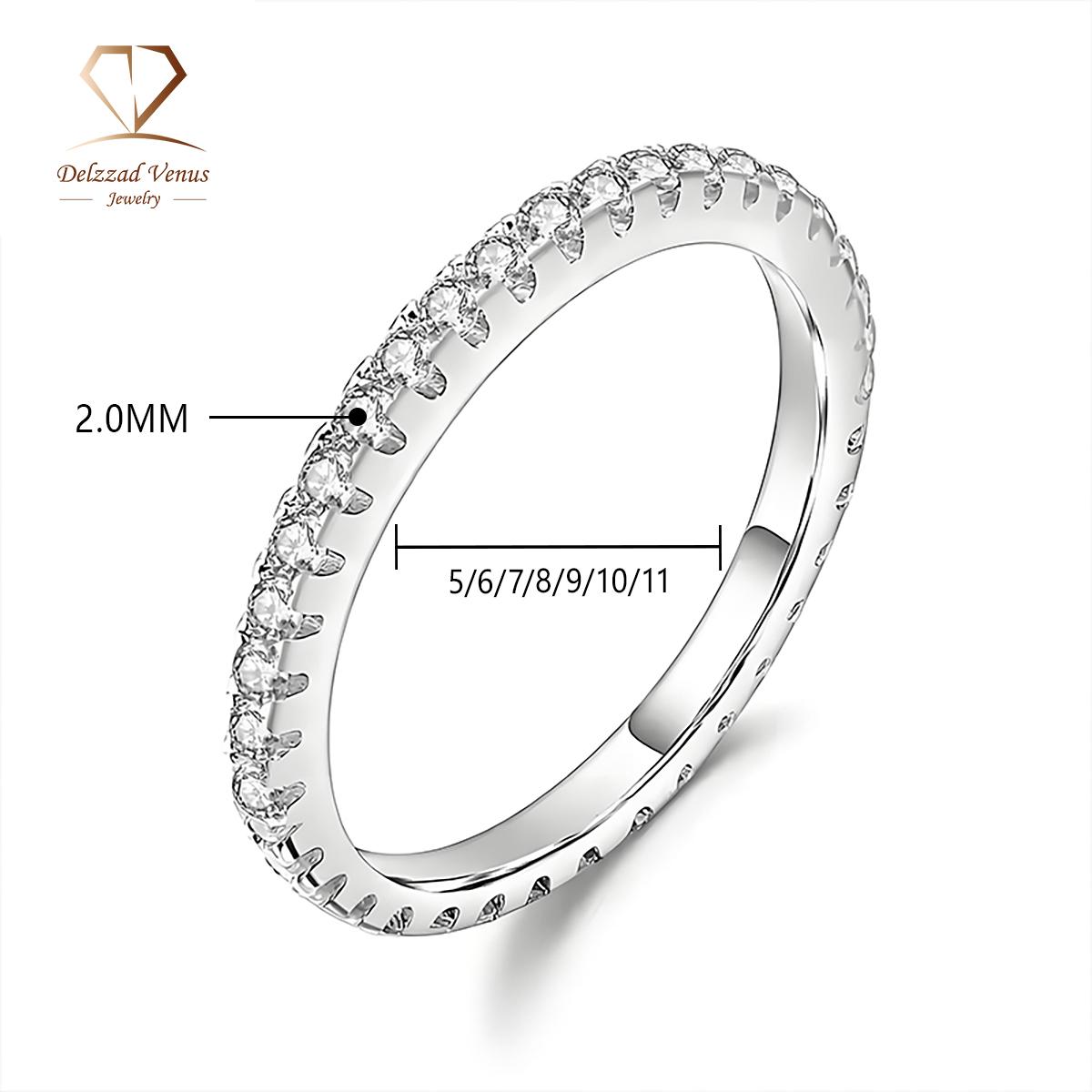 Delzzad Stackable Eternity Ring VVS Synthetic Moissanite Ring S925/Copper Band Perfect Birthday Mother’s Day Gift for Men Women Wedding Set