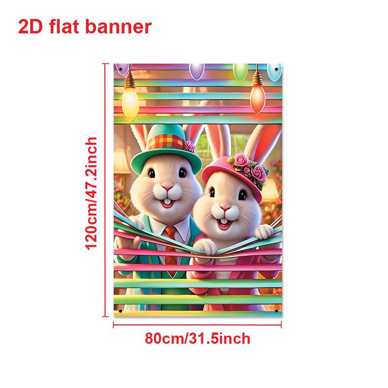 1pc, Easter Decorative Window and Door Cover - Happy Easter Decorative Flag, suitable for indoor/outdoor Spring Easter holiday decoration, for home, garden and courtyard