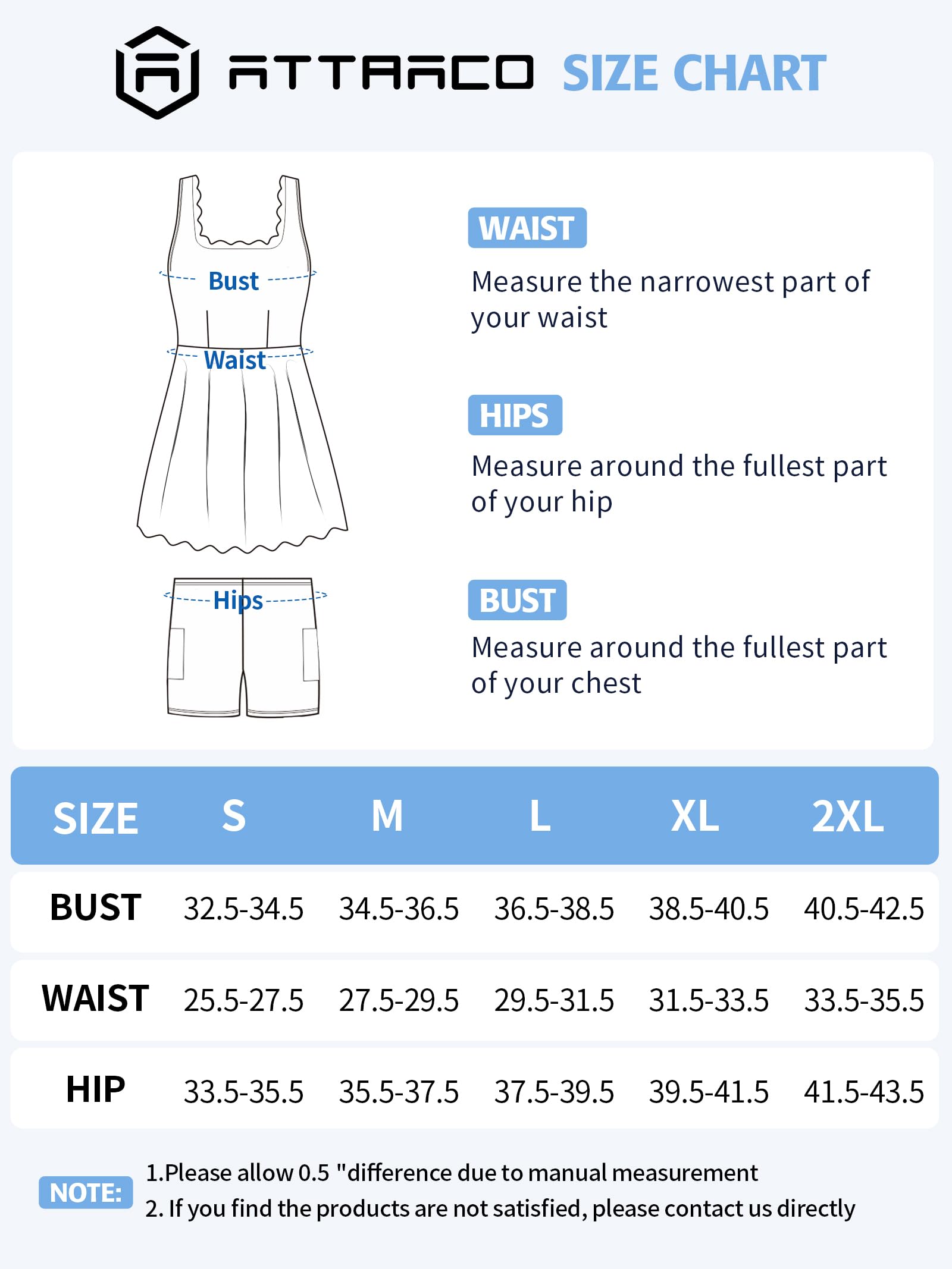 ATTRACO Women Tennis Dress with Shorts Workout Golf Skirts with Pockets Athletic Dresses