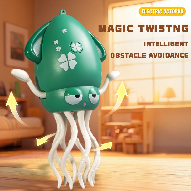 Electric Dancing Octopus Baby Toys|Crawling Octopus Tummy Time Sensory Toys for Kids 3-6 Years old|Automatic Swing Squid Toy with Lighting and Music|Birthday Gifts for 3 4 5 6 7 8 Year Old Boys Girls