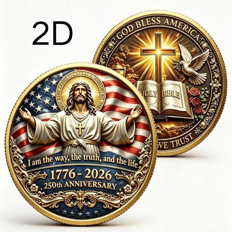 250th Anniversary Commemorative 2D Coin, Special Edition Collectible Currency, Ideal Gift for Numismatics Enthusiasts, Unique Historical Artifact