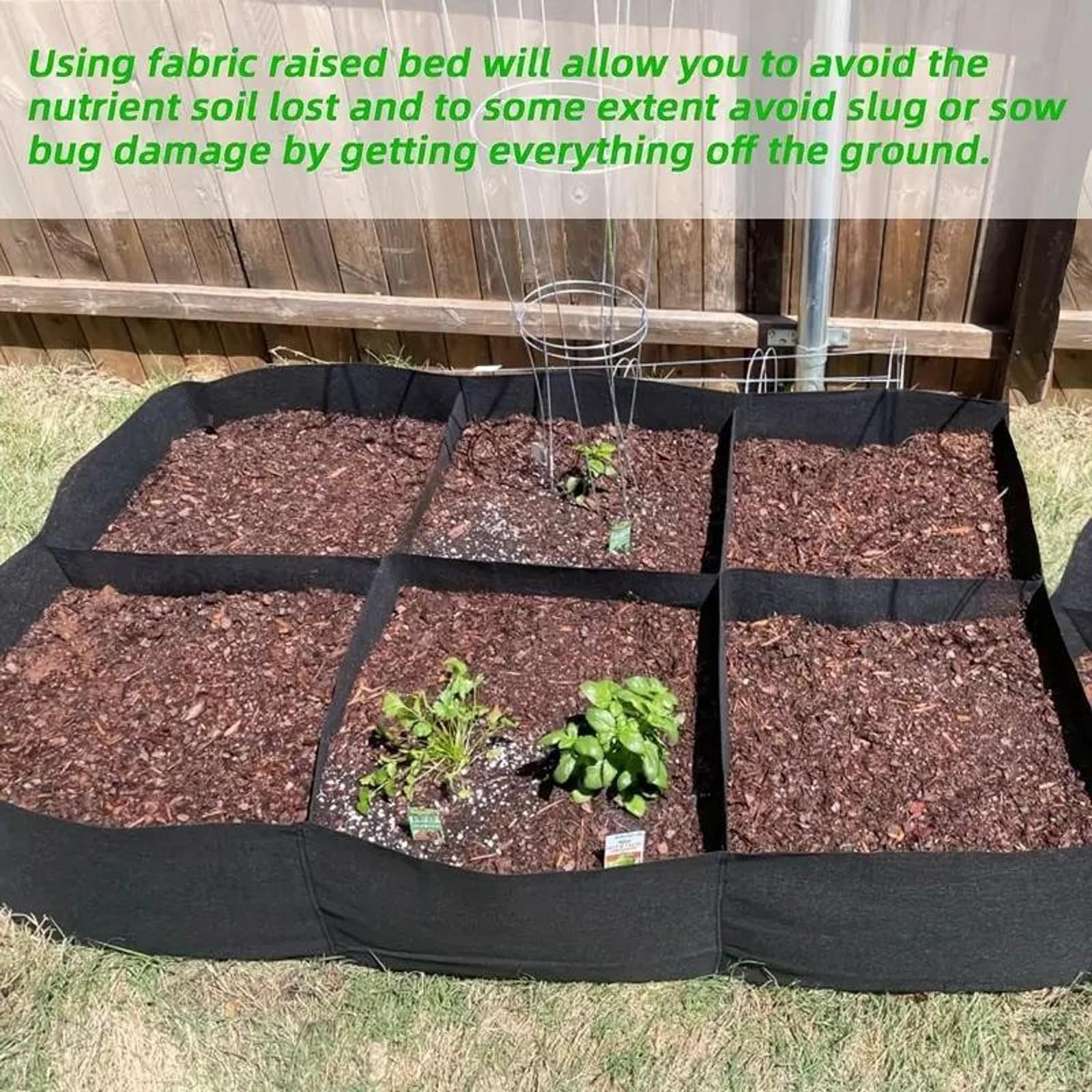 8-section Garden Bed, Elevated Planting Boxes, Vegetables growing planter, Breathable Raised Planter for Vegetables, Rectangle Planting Container for Indoor/Outdoor Gardening, Rectangular Garden Planter, Raised Garden Beds