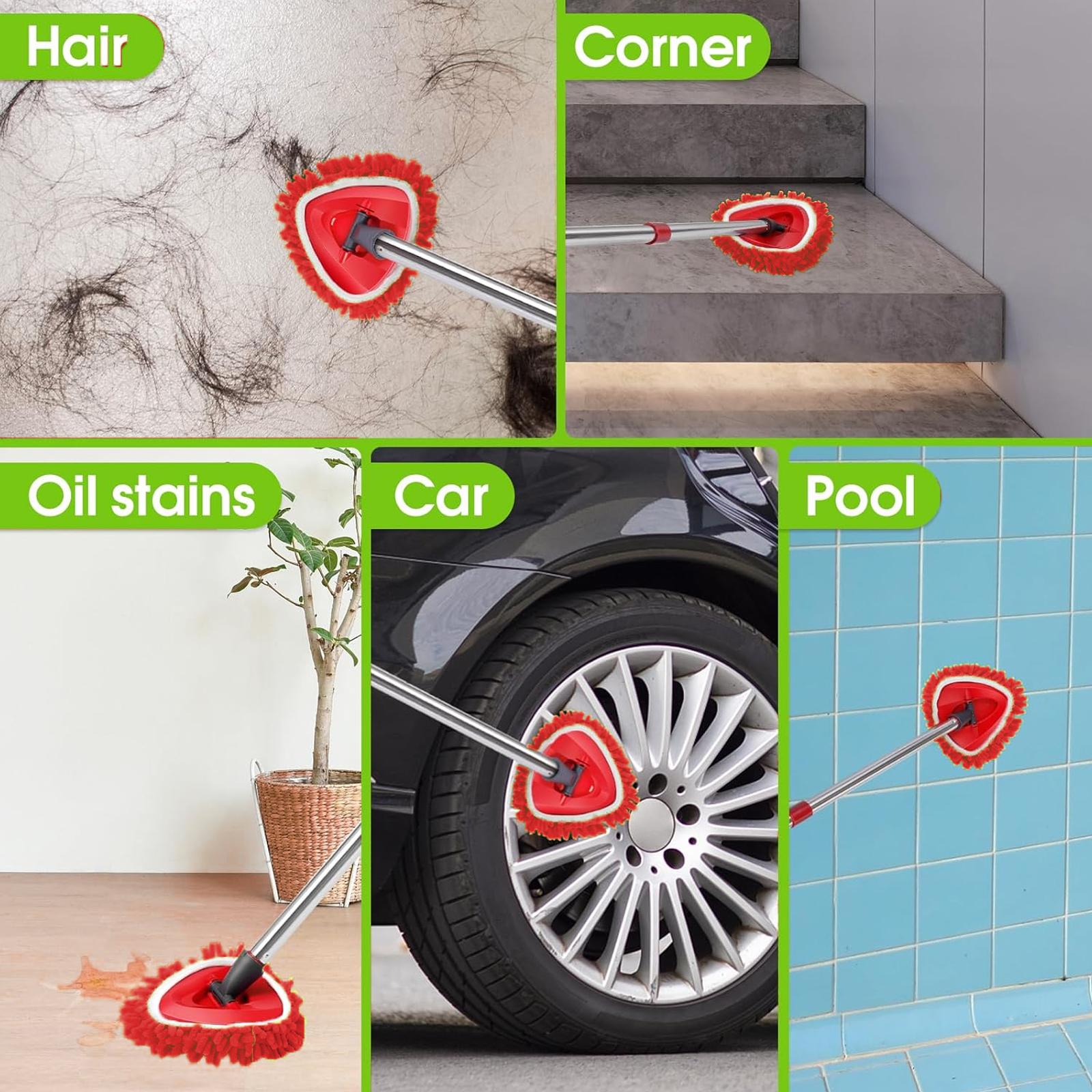 O-Ceda Chenille Mop Heads Replacements 4 Pcs for EasyWring 1-Tank System Reusable Microfiber Spin Mop Replacement Head for Floor Cleaning & Tile Smooth Wooden