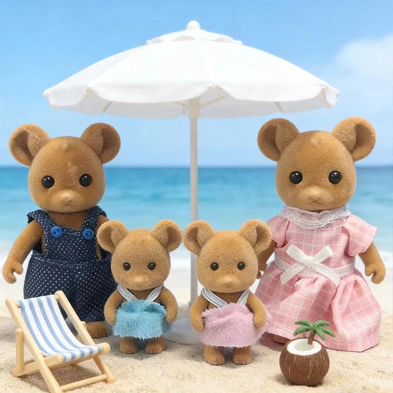 Animal Family Sculptures, Movable Arms and Legs, Home Decor Items, Tabletop Decoration Pieces, Casual Style, Not Plated