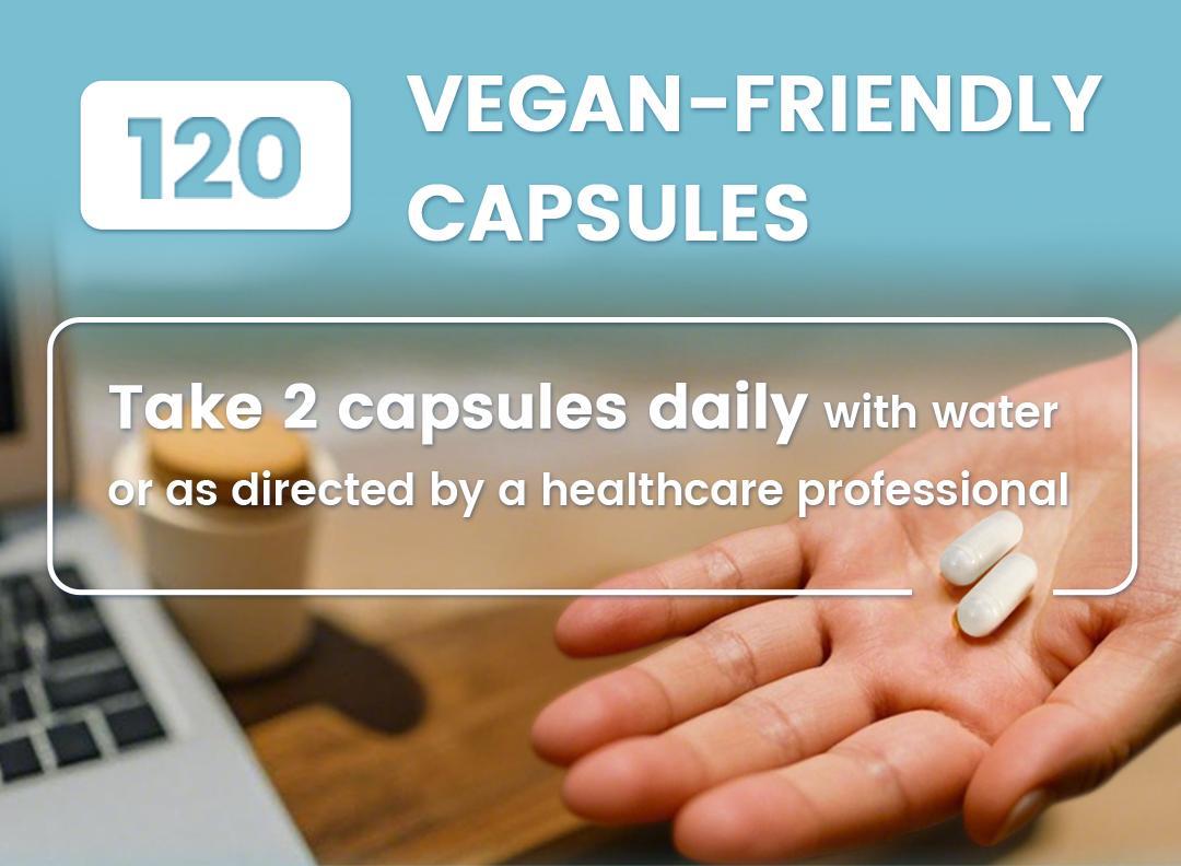 VEV 15 in 1 Magnesium Citrate & Glycinate Complex Capsules, Cortisol Support with Ashwagandha & L-Theanine, Edible Minerals Natural Dietary, 120 Vegan Capsules