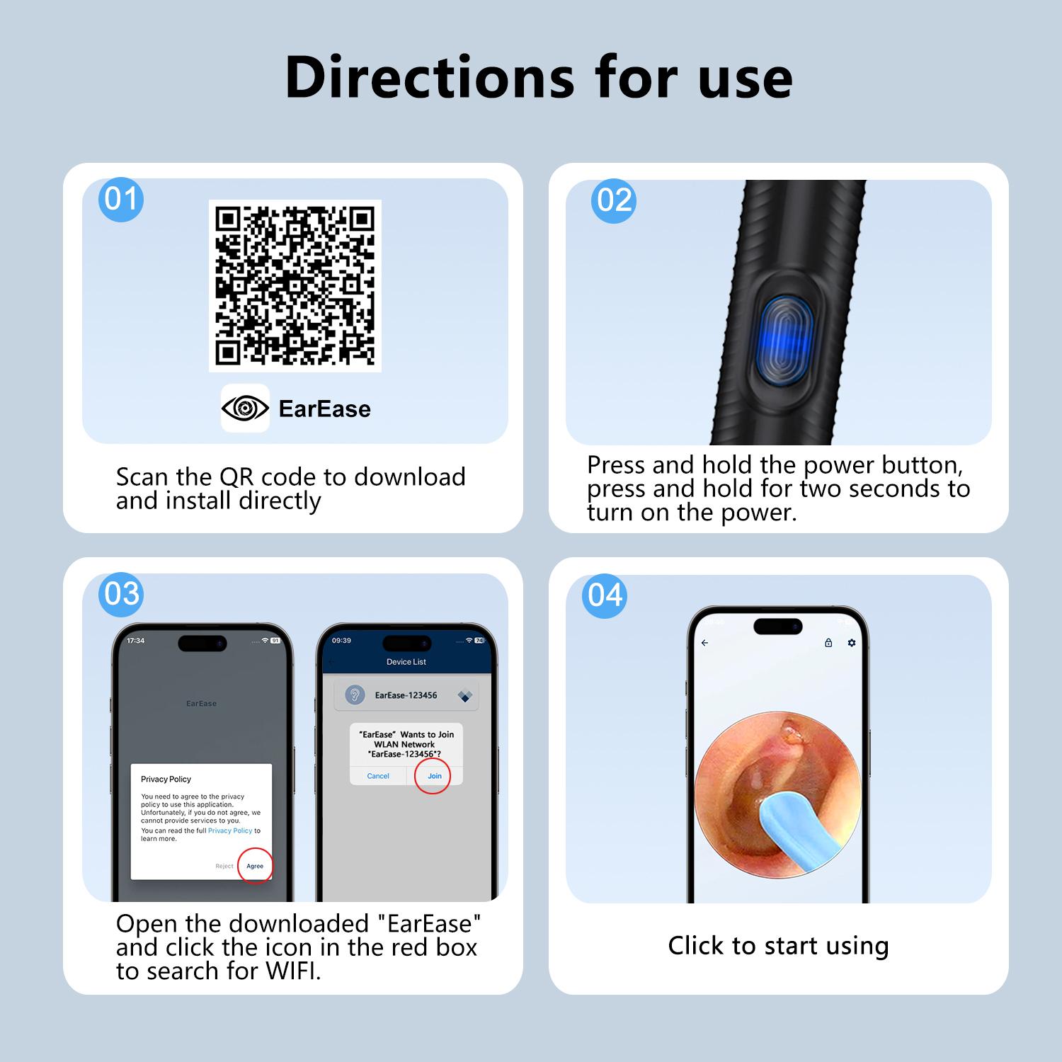 Ear Cleaner with Camera – HD Visual Earwax Removal Kit, Soft Silicone Tips, Easy & Safe for Family Use – Gift for Birthday & Christmas