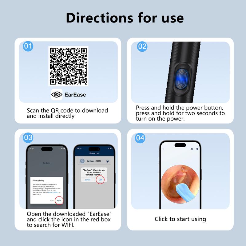 Ear Cleaner with Camera – HD Visual Earwax Removal Kit, Soft Silicone Tips, Easy & Safe for Family Use – Gift for Birthday & Christmas