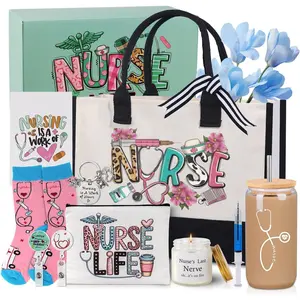 13 Pcs Nurse Gifts For Women, Nurse Appreciation Gifts Set For Nurses Week 2026, Graduation, Birthday - For Nurse Practitioner, Nursing Students, Include Glass Cup, Socks, Pen, Tote Bag, Greeting Card