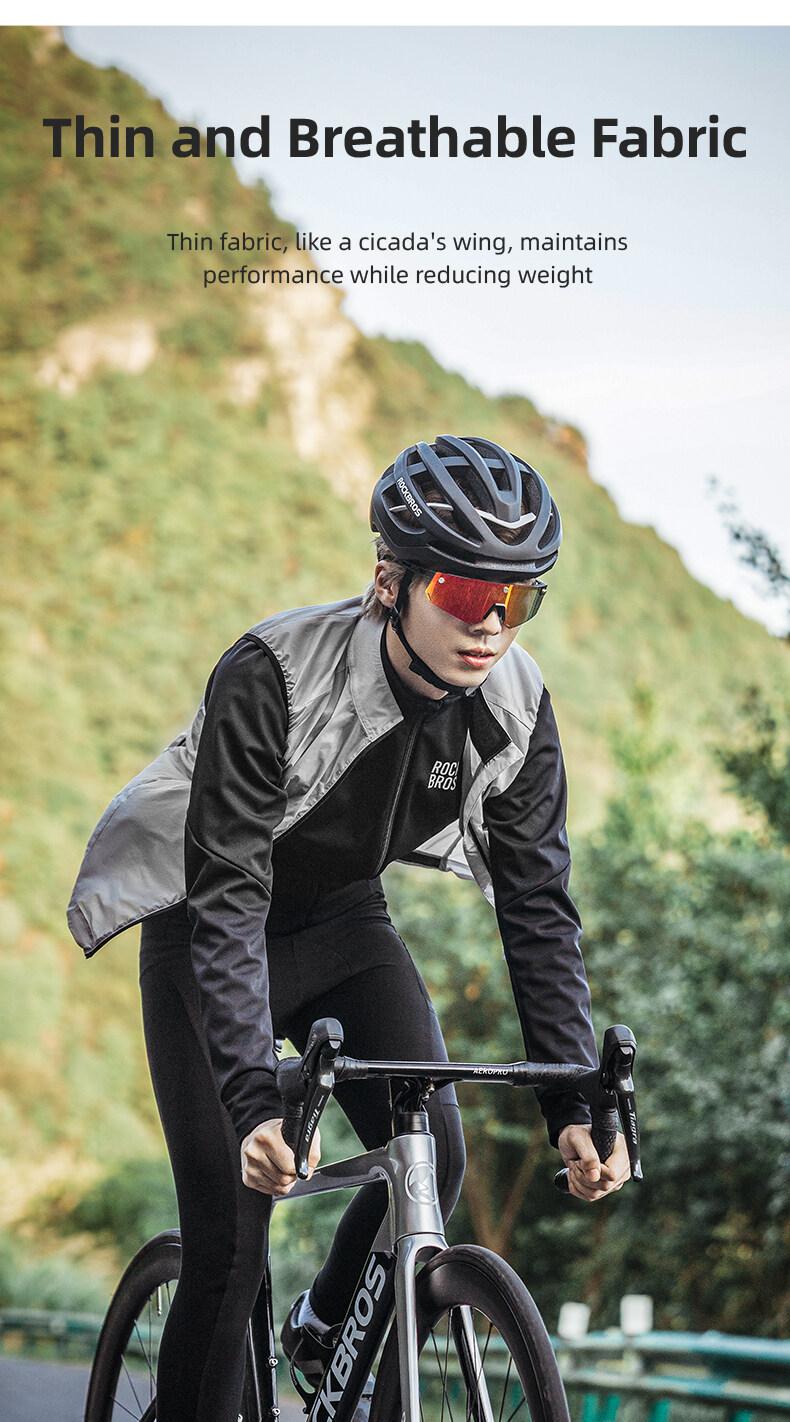 ROCKBROS Cycling Vest Reflective Windproof Unisex UV Protection Lightweight jersey