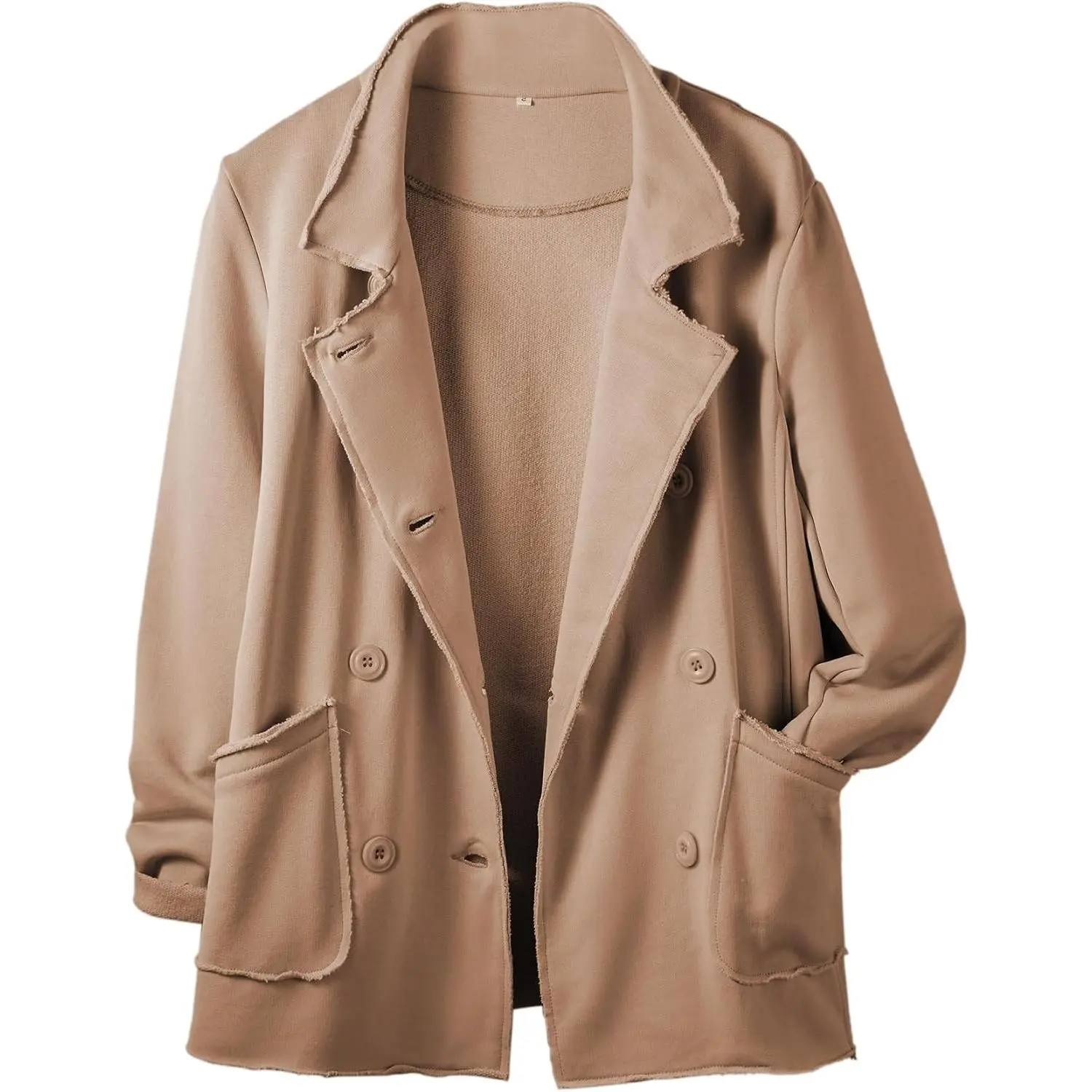 Classic Trench Coats for Women Double Breasted Blazer Fleece Peacoat Jackets Essentials Fall Winter Coat