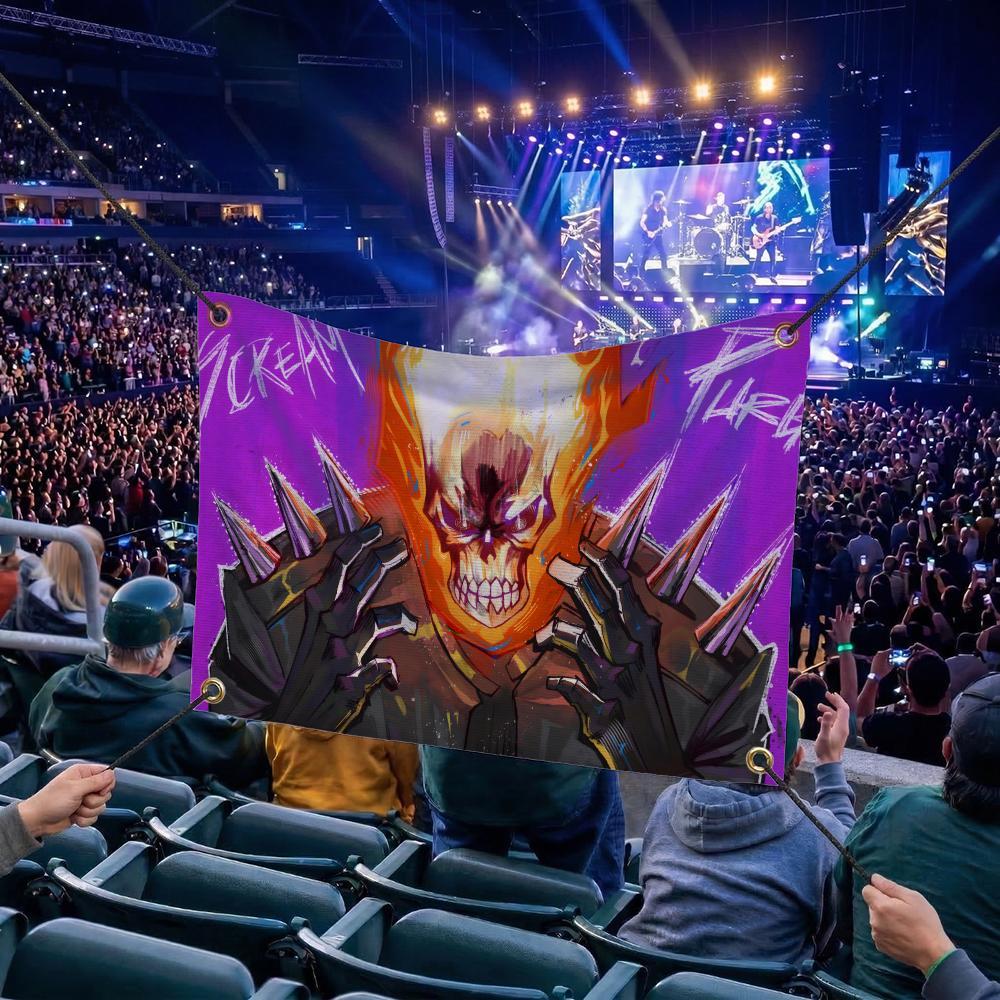 G-Ghost Rider MOVIE Flags Multi Size Atmosphere Flag, Cheerleading Hand Pulled Banner, Portable Outdoor Event Flag & Wall Decor for Sports, Parties, Home and Room Decoration