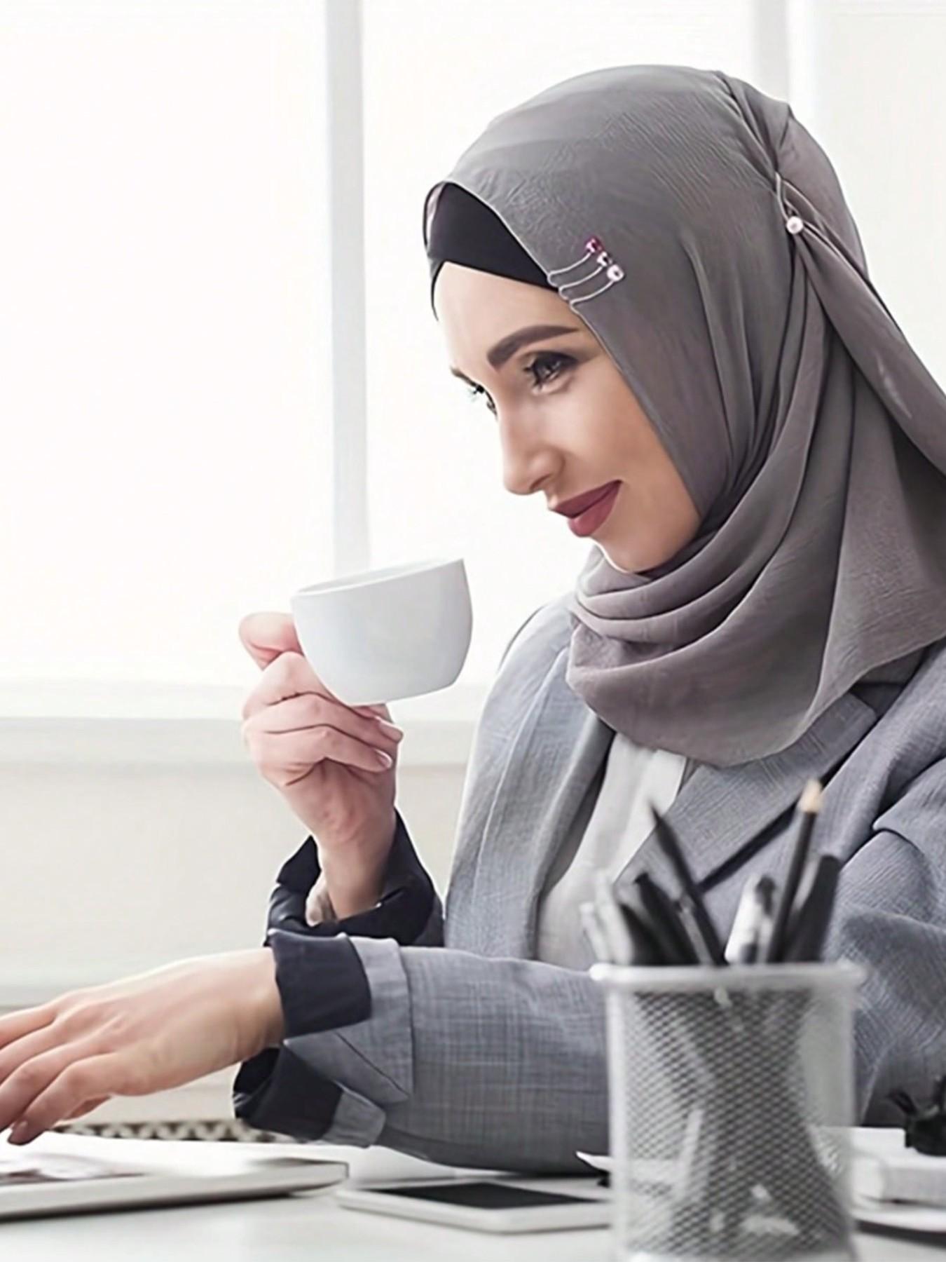 Muslim Hijab Pins(12 Pcs) for Scarves and Shawls, Islamic Safety Pins for Wedding Dress Decoration, Elegant Headscarf Accessories