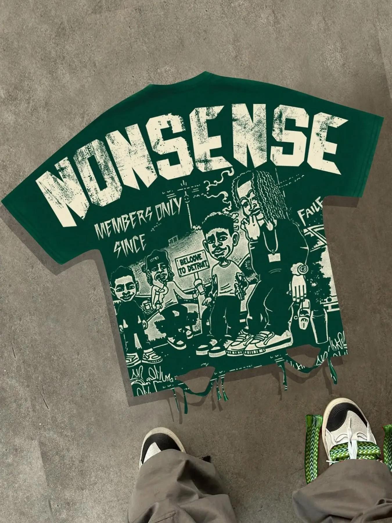 Y2K Fashion Cartoon Print Loose-Fit T-Shirt for Men and Women, Unisex, Trendy Casual Relaxed Fit 2026 Summer Short Sleeve T-Shirt, Casual Graphic Tee for Parties and Nightclubs, Hip-Hop Style Shirt, Streetwear
