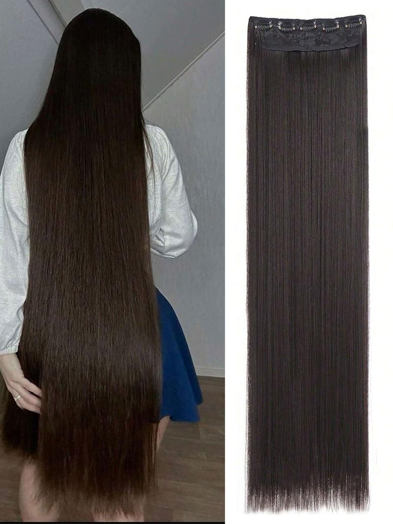 Super Long Straight Hair Extensions for Women, 30 Inch Clip-In Hairpieces, Invisible Instant Styling, Perfect for Cosplay and Daily Use