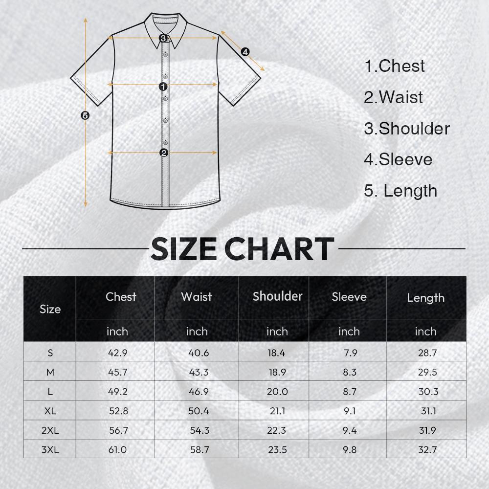 Alimen Mens Linen Shirts Short Sleeve Dress Shirts for Men Lightweight Breathable Linen Fabric Comfortable, Beach Vacation Summer Party Wedding Casual Button Down Shirts Spread Collar Linen Shirts for Men